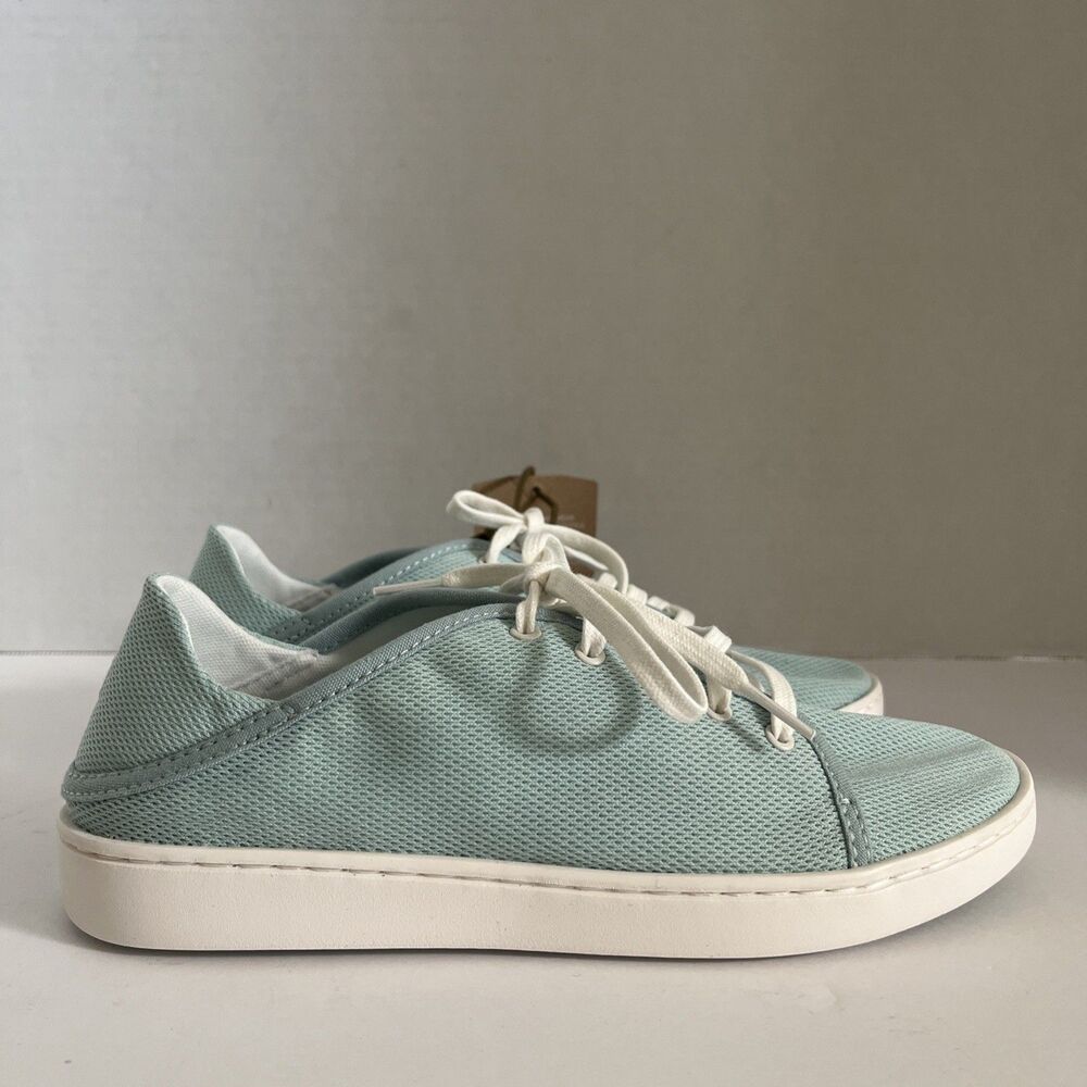 OluKai Pehuea Li Sneakers Women Pale Aqua Mesh Drop In Heel Breathable SZ 7.5